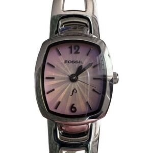 Fossil F2 ES9749 Women's Silver Band Watch Iridescent Sunburst Dial New Battery